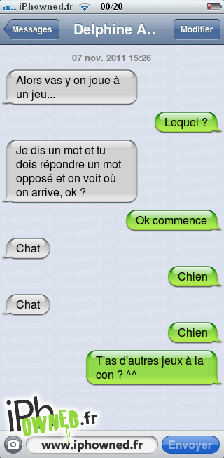 iPhowned, message sms drole, texto rigolo, blagues, message sms