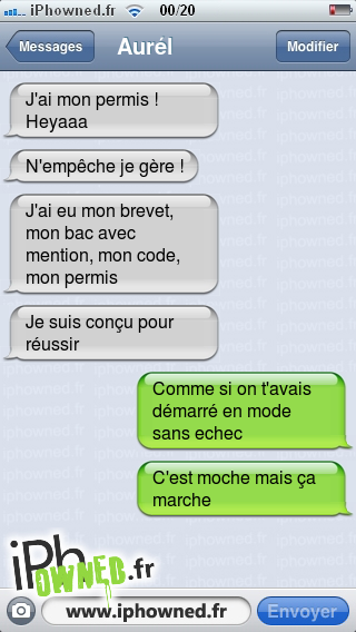 J'ai mon permis ! Heyaaa, N'empêche je gère !, J'ai eu mon brevet, mon bac avec mention, mon code, mon permis, Je suis conçu pour réussir, Comme si on t'avais démarré en mode sans echec, C'est moche mais ça marche, 