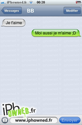 Je t'aime, Moi aussi je m'aime ;D, 