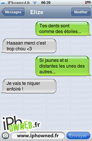 iPhowned, message sms texto rigolo, blagues, message sms - dents...